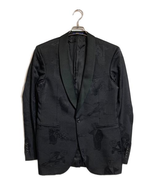 POLO RALPH LAUREN（ポロ・ラルフローレン）POLO RALPH LAUREN (ポロ・ラルフローレン) ポロベアジャガードスモーキングジャケット ブラック サイズ:36の古着・服飾アイテム