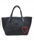 ANYA HINDMARCHアニヤ・ハインドマーチ）の古着「ハートモチーフニーソンレザーバッグ」｜ネイビー