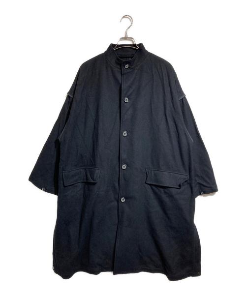 TOMORROW LAND（トゥモローランド）TOMORROW LAND (トゥモローランド) Super170’sウールフランネル スタンドカラーコート ブラック サイズ:Sの古着・服飾アイテム