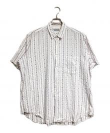 COMME des GARCONS HOMME（コムデギャルソン オム）の古着「ジャガードストライプS/Sシャツ/Jacquard striped shirt」｜ホワイト