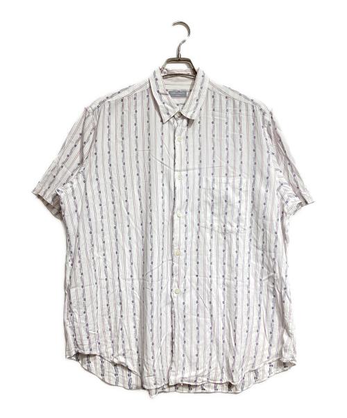 COMME des GARCONS HOMME（コムデギャルソン オム）COMME des GARCONS HOMME (コムデギャルソン オム) ジャガードストライプS/Sシャツ/Jacquard striped shirt ホワイト サイズ:不明の古着・服飾アイテム