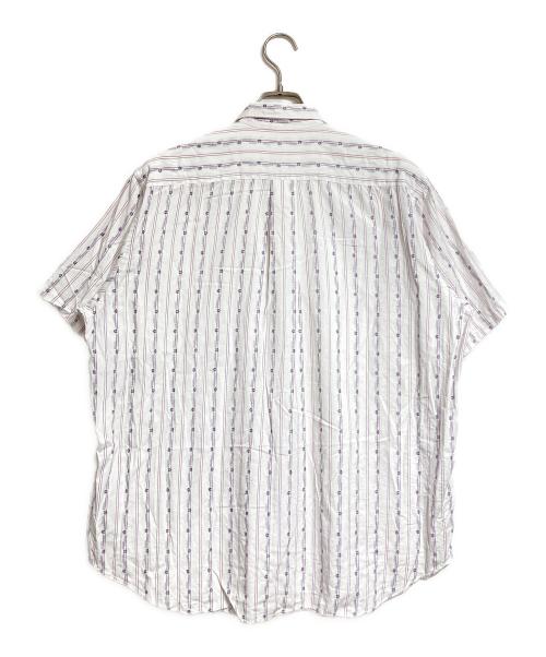 COMME des GARCONS HOMME（コムデギャルソン オム）COMME des GARCONS HOMME (コムデギャルソン オム) ジャガードストライプS/Sシャツ/Jacquard striped shirt ホワイト サイズ:不明の古着・服飾アイテム