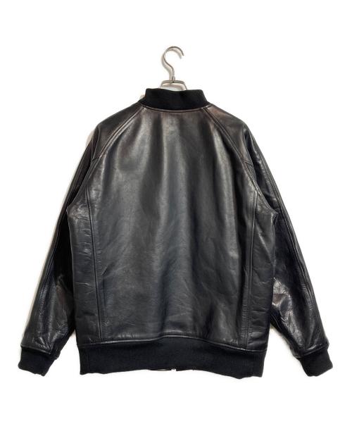 knackered（ナッカード）KNACKERED (ナッカード) Leather stadium JKT ブラック サイズ:XLの古着・服飾アイテム