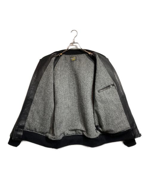 knackered（ナッカード）KNACKERED (ナッカード) Leather stadium JKT ブラック サイズ:XLの古着・服飾アイテム