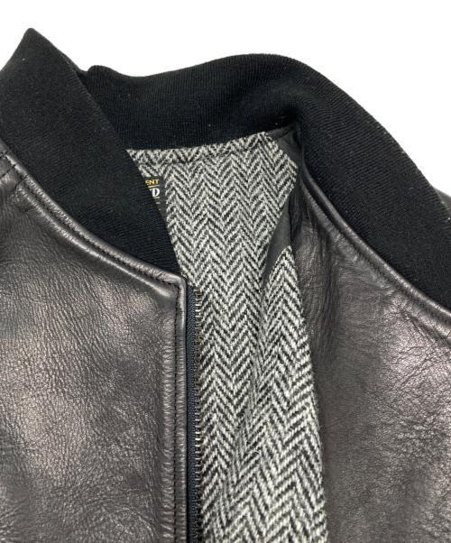 knackered（ナッカード）KNACKERED (ナッカード) Leather stadium JKT ブラック サイズ:XLの古着・服飾アイテム