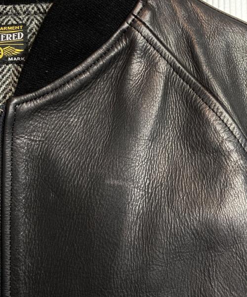 knackered（ナッカード）KNACKERED (ナッカード) Leather stadium JKT ブラック サイズ:XLの古着・服飾アイテム