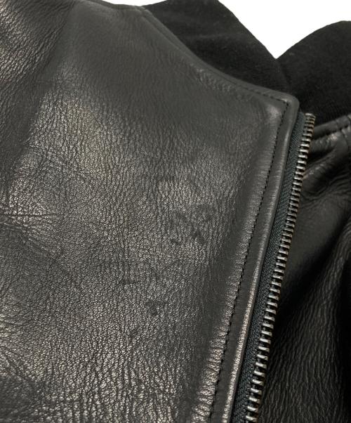 knackered（ナッカード）KNACKERED (ナッカード) Leather stadium JKT ブラック サイズ:XLの古着・服飾アイテム