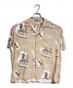 RADIALLラディアル）の古着「RAGER OPEN COLLARED SHIRT S/S/レイジャー オープンカラーシャツ」｜ブラウン