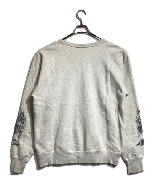 SAINT MICHAEL（セントマイケル）SAINT MICHAEL (セントマイケル) ダメージ加工 クルーネックスウェット グレー サイズ:Lの古着・服飾アイテム