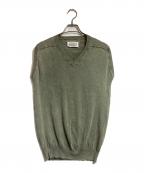 MARTIN MARGIELAマルタン・マルジェラ）の古着「フェード加工vネックニットベスト」｜グリーン