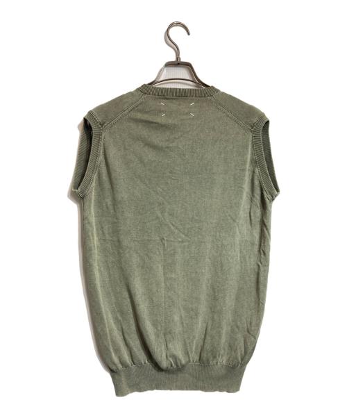 MARTIN MARGIELA（マルタン・マルジェラ）Martin Margiela (マルタン・マルジェラ) フェード加工vネックニットベスト グリーン サイズ:Mの古着・服飾アイテム