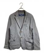 COMME des GARCONS HOMMEコムデギャルソン オム）の古着「サイド切替チェックジャケット」｜グレー