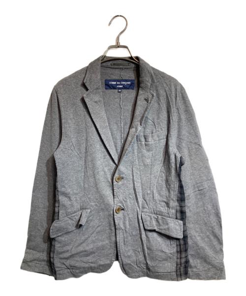 COMME des GARCONS HOMME（コムデギャルソン オム）COMME des GARCONS HOMME (コムデギャルソン オム) サイド切替チェックジャケット グレー サイズ:XSの古着・服飾アイテム