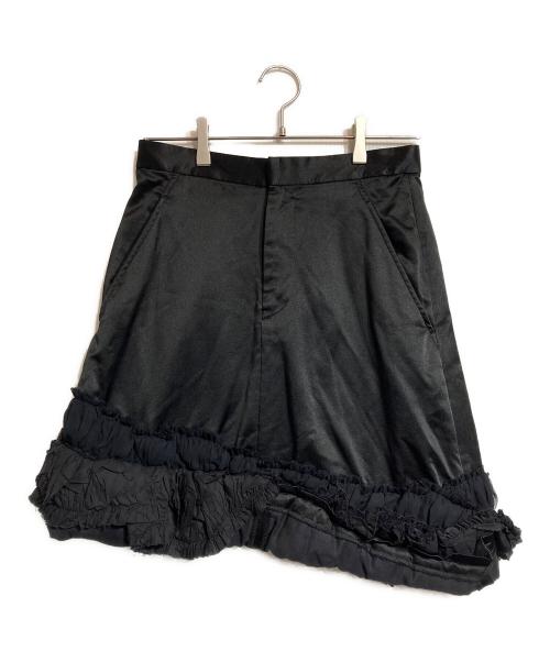 COMME des GARCONS（コムデギャルソン）COMME des GARCONS (コムデギャルソン) 巻き上げサテンフリルスカート ブラック サイズ:Sの古着・服飾アイテム