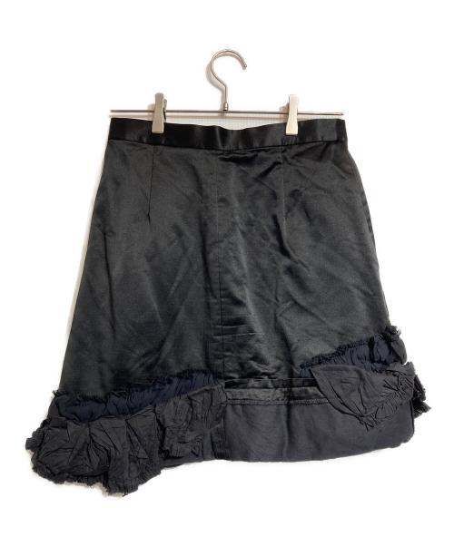 COMME des GARCONS（コムデギャルソン）COMME des GARCONS (コムデギャルソン) 巻き上げサテンフリルスカート ブラック サイズ:Sの古着・服飾アイテム