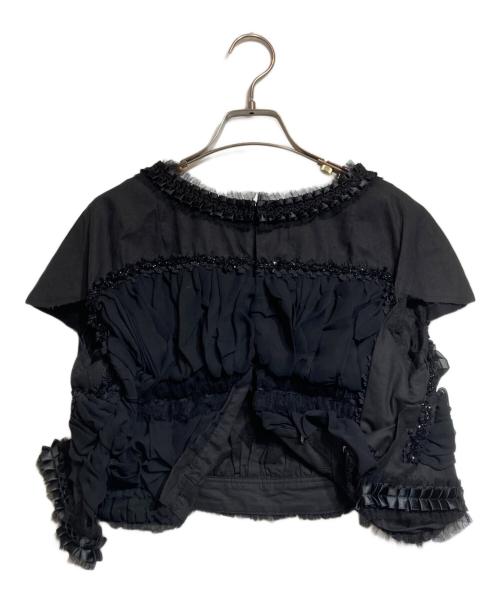 COMME des GARCONS（コムデギャルソン）COMME des GARCONS (コムデギャルソン) チュール×リボンフリルトップス ブラック サイズ:Sの古着・服飾アイテム