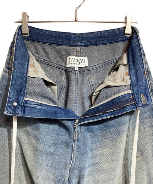 MM6 Maison Margiela（エムエムシックスメゾンマルジェラ）MM6 Maison Margiela (エムエムシックスメゾンマルジェラ) ドローストリングバギーデニム インディゴ サイズ:26の古着・服飾アイテム