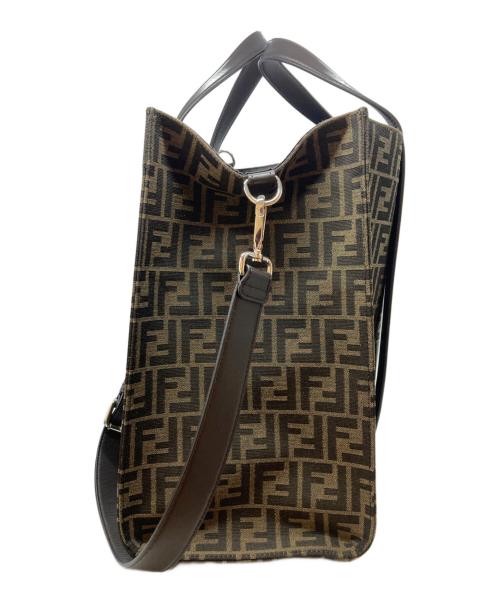 FENDI（フェンディ）FENDI (フェンディ) FFジャカード トートバッグ ブラウンの古着・服飾アイテム