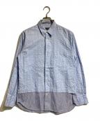 COMME des GARCONS HOMMEコムデギャルソン オム）の古着「切替ストライプシャツ」｜ブルー