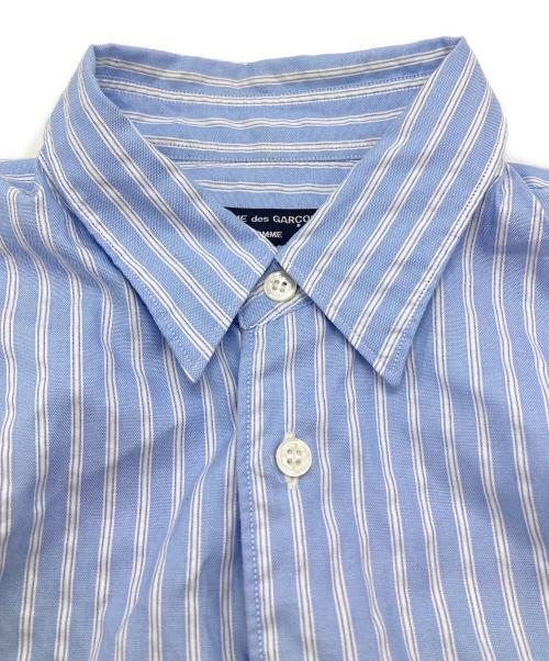 COMME des GARCONS HOMME（コムデギャルソン オム）COMME des GARCONS HOMME (コムデギャルソン オム) 切替ストライプシャツ ブルー サイズ:XSの古着・服飾アイテム