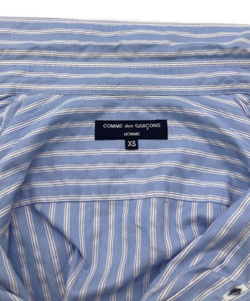 COMME des GARCONS HOMME（コムデギャルソン オム）COMME des GARCONS HOMME (コムデギャルソン オム) 切替ストライプシャツ ブルー サイズ:XSの古着・服飾アイテム