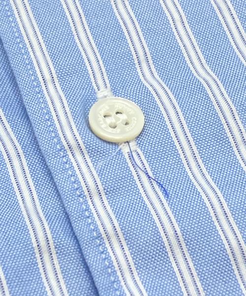 COMME des GARCONS HOMME（コムデギャルソン オム）COMME des GARCONS HOMME (コムデギャルソン オム) 切替ストライプシャツ ブルー サイズ:XSの古着・服飾アイテム