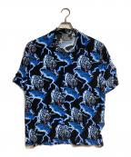 Hysteric Glamourヒステリックグラマー）の古着「WOLF AND LIGHTNING shirt/ウォルフ＆ライトニングシャツ」｜ブルー