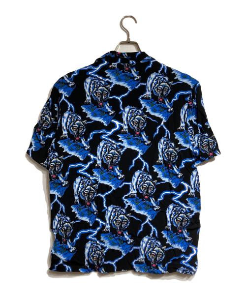 Hysteric Glamour（ヒステリックグラマー）Hysteric Glamour (ヒステリックグラマー) WOLF AND LIGHTNING shirt/ウォルフ＆ライトニングシャツ ブルー サイズ:Lの古着・服飾アイテム