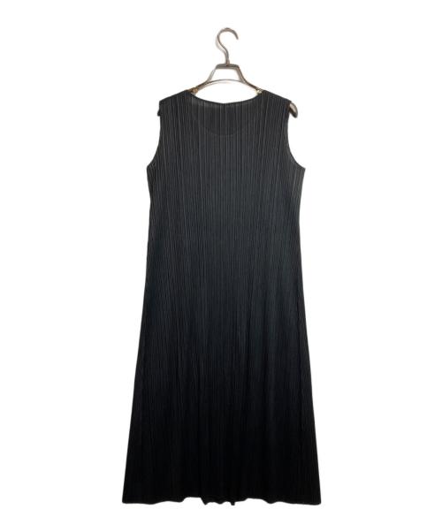 PLEATS PLEASE（プリーツプリーズ）PLEATS PLEASE (プリーツプリーズ) ノースリーブプリーツワンピース ブラック サイズ:2の古着・服飾アイテム