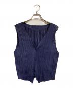 PLEATS PLEASEプリーツプリーズ）の古着「プリーツベスト」｜ネイビー