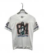 Hysteric Glamourヒステリックグラマー）の古着「84 SOUNDS プリント VネックTシャツ」｜ホワイト