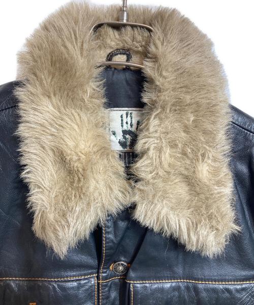 GAULTIER JEANS（ゴルチエジーンズ）GAULTIER JEANS (ゴルチエジーンズ) 襟ファーレザーベスト ブラック サイズ:48の古着・服飾アイテム