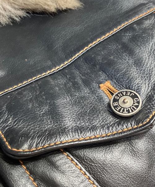 GAULTIER JEANS（ゴルチエジーンズ）GAULTIER JEANS (ゴルチエジーンズ) 襟ファーレザーベスト ブラック サイズ:48の古着・服飾アイテム