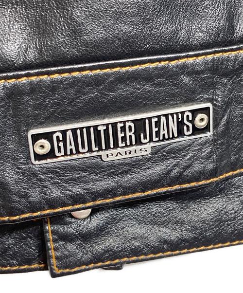 GAULTIER JEANS（ゴルチエジーンズ）GAULTIER JEANS (ゴルチエジーンズ) 襟ファーレザーベスト ブラック サイズ:48の古着・服飾アイテム