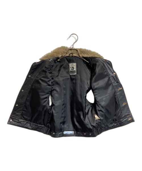 GAULTIER JEANS（ゴルチエジーンズ）GAULTIER JEANS (ゴルチエジーンズ) 襟ファーレザーベスト ブラック サイズ:48の古着・服飾アイテム