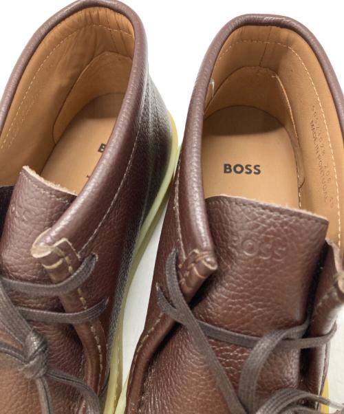 BOSS（ボス）BOSS (ボス) グレインレザー モカシン ブーツ ブラウン サイズ:40の古着・服飾アイテム
