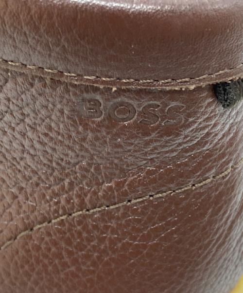 BOSS（ボス）BOSS (ボス) グレインレザー モカシン ブーツ ブラウン サイズ:40の古着・服飾アイテム