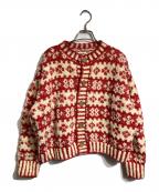Coohemコーヘン）の古着「SCANDINAVIAN KNIT CARDIGAN」｜レッド