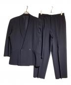 ISSEY MIYAKEイッセイミヤケ）の古着「ウールギャバショールカラーセットアップ」｜ネイビー
