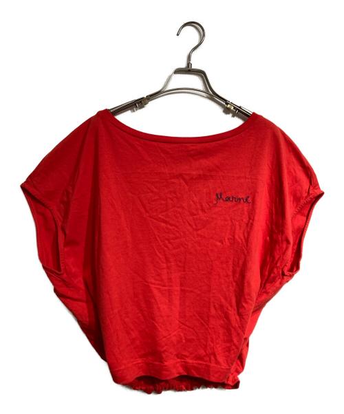 MARNI（マルニ）MARNI (マルニ) ステッチロゴクロップS/S Tee/Stitch logo crop　Tee レッド サイズ:38の古着・服飾アイテム