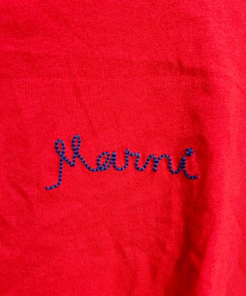 MARNI（マルニ）MARNI (マルニ) ステッチロゴクロップS/S Tee/Stitch logo crop　Tee レッド サイズ:38の古着・服飾アイテム