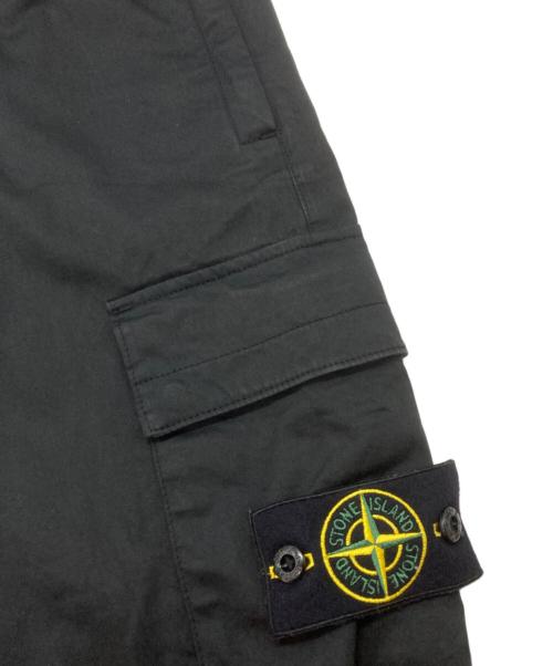 STONE ISLAND（ストーンアイランド）STONE ISLAND (ストーンアイランド) ガーメントダイ ストレッチ テーパード カーゴパンツ ブラック サイズ:28の古着・服飾アイテム