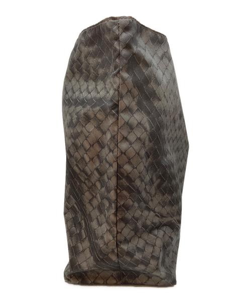BOTTEGA VENETA（ボッテガベネタ）BOTTEGA VENETA (ボッテガベネタ) イントレチャート柄ナイロントートバッグ グレーの古着・服飾アイテム