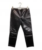 MIU MIUミュウミュウ）の古着「レザーパンツ」｜ブラック