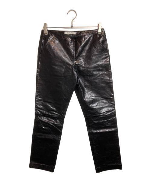 MIU MIU（ミュウミュウ）MIU MIU (ミュウミュウ) レザーパンツ ブラック サイズ:40の古着・服飾アイテム