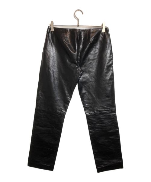MIU MIU（ミュウミュウ）MIU MIU (ミュウミュウ) レザーパンツ ブラック サイズ:40の古着・服飾アイテム