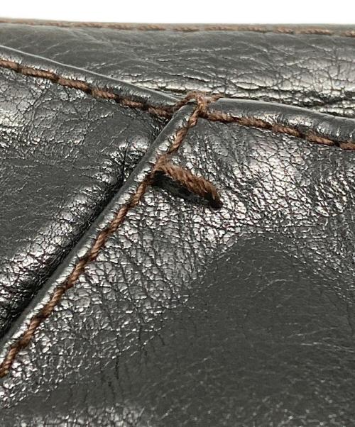 MIU MIU（ミュウミュウ）MIU MIU (ミュウミュウ) レザーパンツ ブラック サイズ:40の古着・服飾アイテム