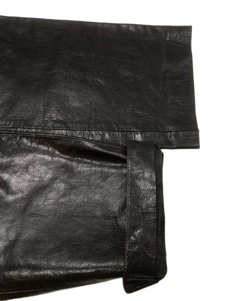 MIU MIU（ミュウミュウ）MIU MIU (ミュウミュウ) レザーパンツ ブラック サイズ:40の古着・服飾アイテム