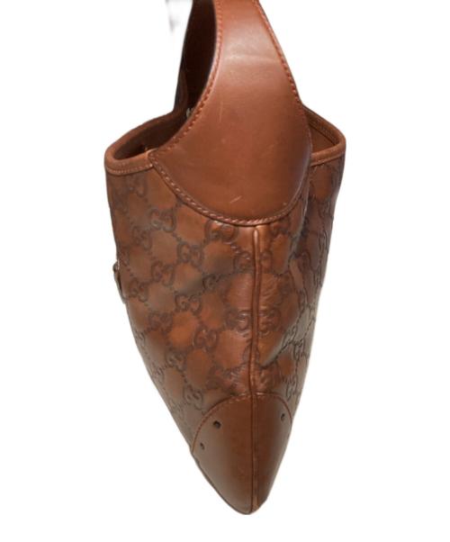 GUCCI（グッチ）GUCCI (グッチ) GGグッチシマワンショルダーバッグ ブラウンの古着・服飾アイテム