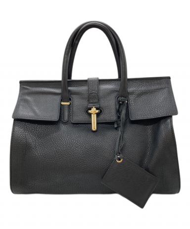 BALENCIAGA バレンシアガ チューブラウンド ハンドバッグ ブラック 中古・古着通販】BALENCIAGA (バレンシアガ) チューブラウンド レザー